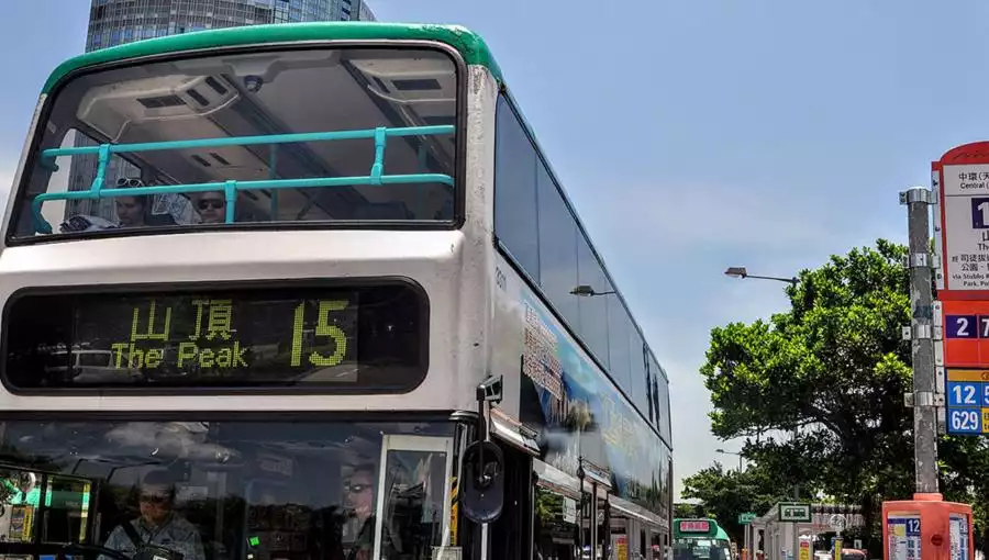 BUS 15 FROM EXCHANGE SQUARE TO THE PEAK