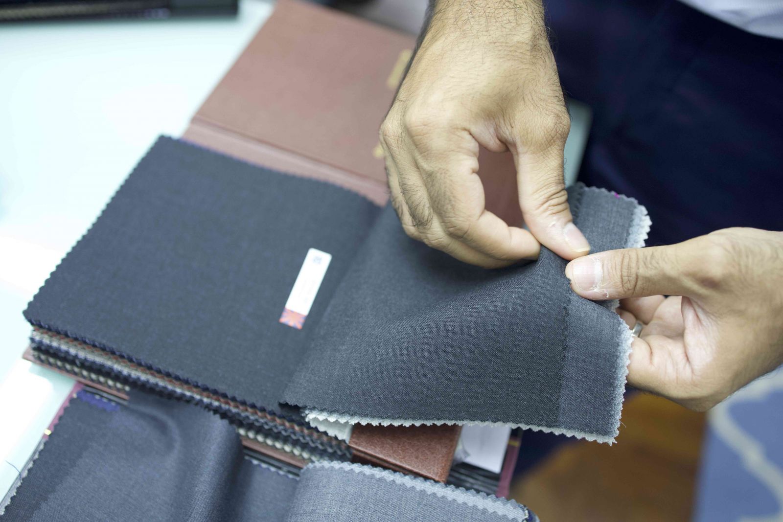Plenty of high quality fabric from Italy, England and other countries for selection 